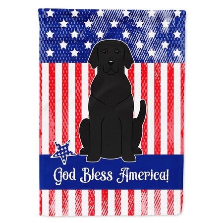 Carolines Treasures Patriotic USA Black Labrador Flag Canvas House Size BB3052CHF